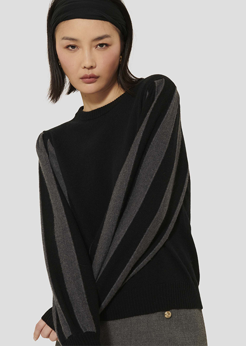 Porthos black sweater in wool and cotton Black TARA JARMON