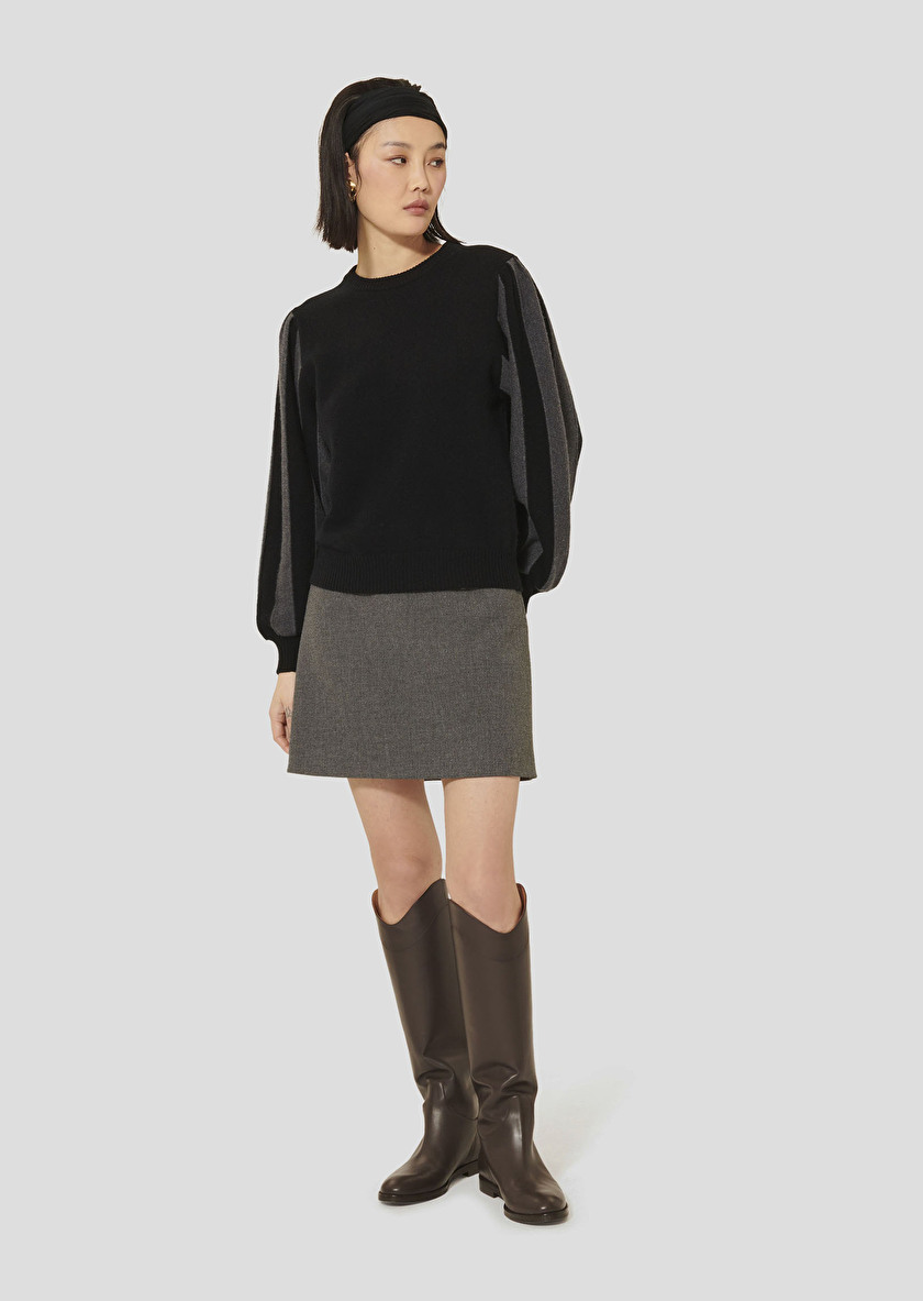 Porthos black sweater in wool and cotton Black TARA JARMON