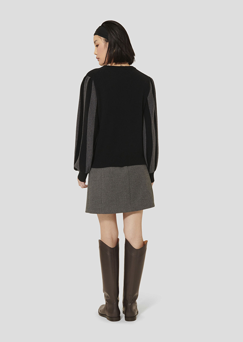 Porthos black sweater in wool and cotton Black TARA JARMON