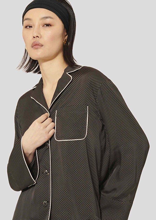 Calvi black polka-dot shirt Charcoal TARA JARMON