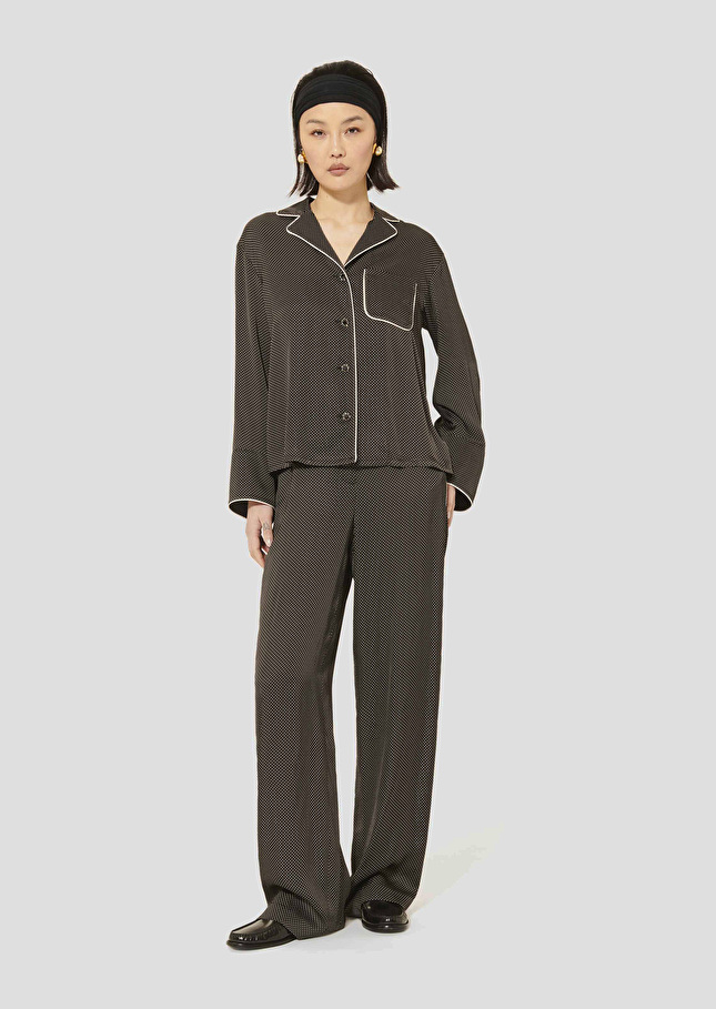 Calvi black polka-dot shirt Charcoal TARA JARMON