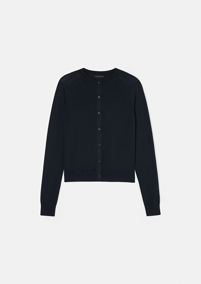 Ginno midnight blue extrafine merino wool cardigan Night TARA JARMON