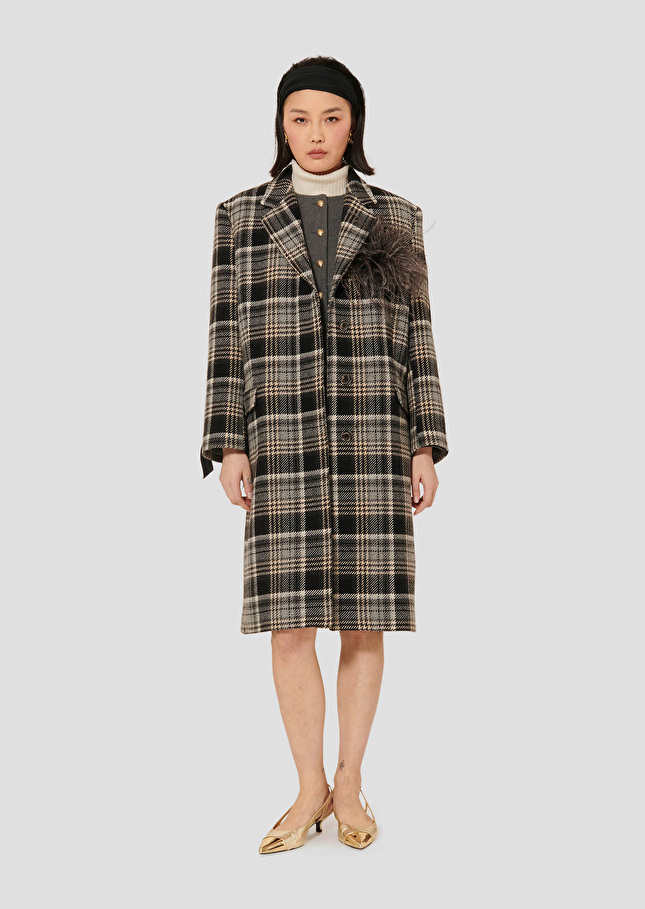 Marcel grey tartan coat Grey TARA JARMON