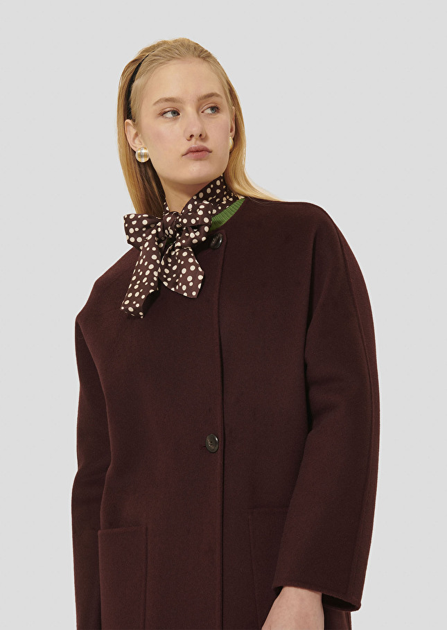 Mara burgundy double-faced wool coat