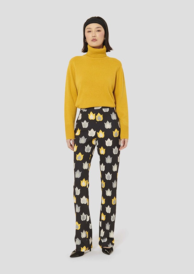 Paivan black with flames print pants Charcoal TARA JARMON