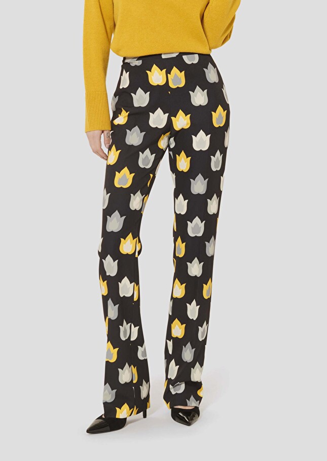 Paivan black with flames print pants Charcoal TARA JARMON