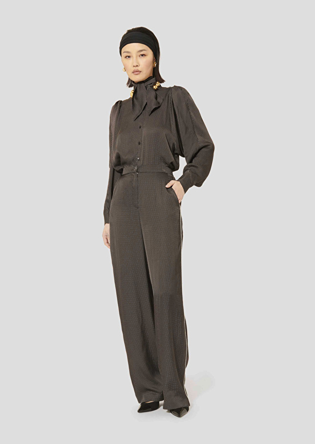 Porticcio black polka-dot pants Charcoal TARA JARMON