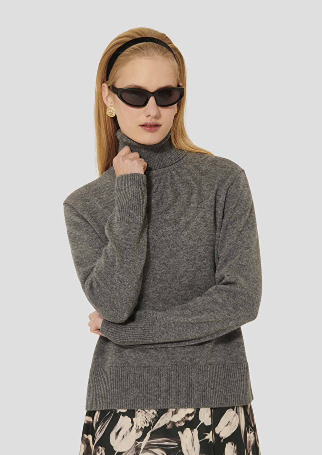 Palia grey sweater in alpaca and merinos wool Gray grey TARA JARMON