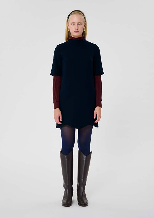 Rayme midnight blue double canvas dress Night TARA JARMON
