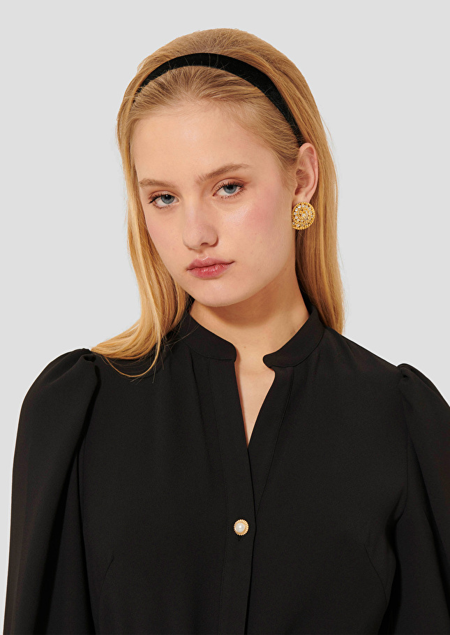 Rivoltina black crepe dress Charcoal TARA JARMON