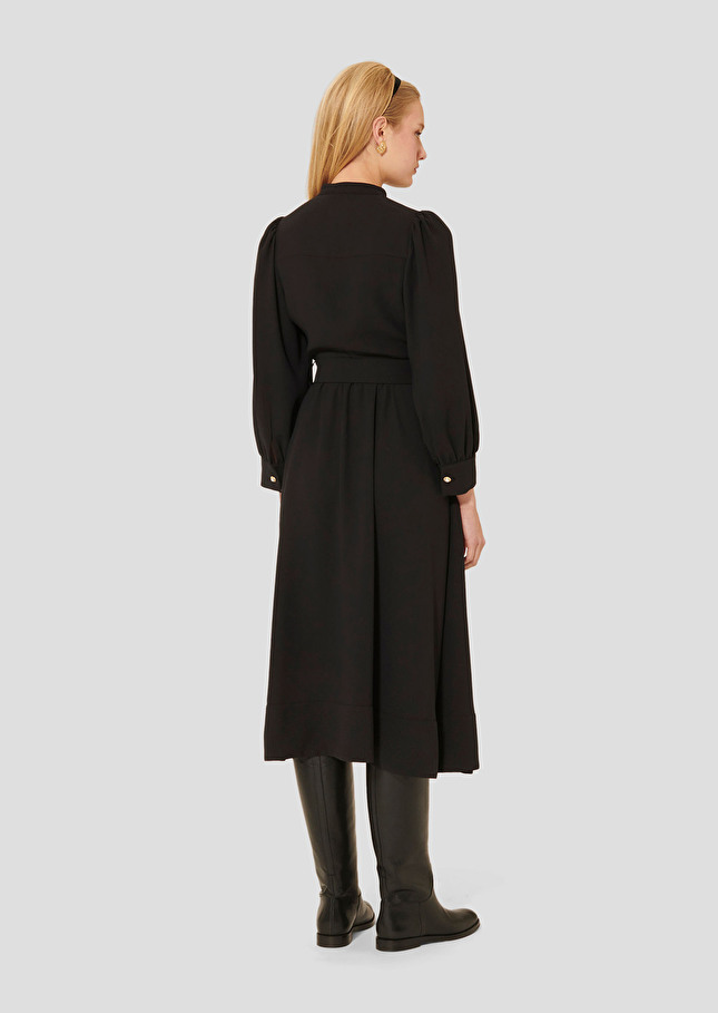 Rivoltina black crepe dress Charcoal TARA JARMON