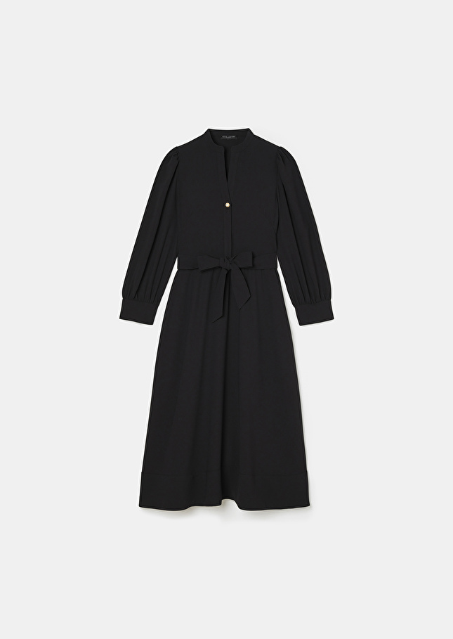 Rivoltina black crepe dress Charcoal TARA JARMON