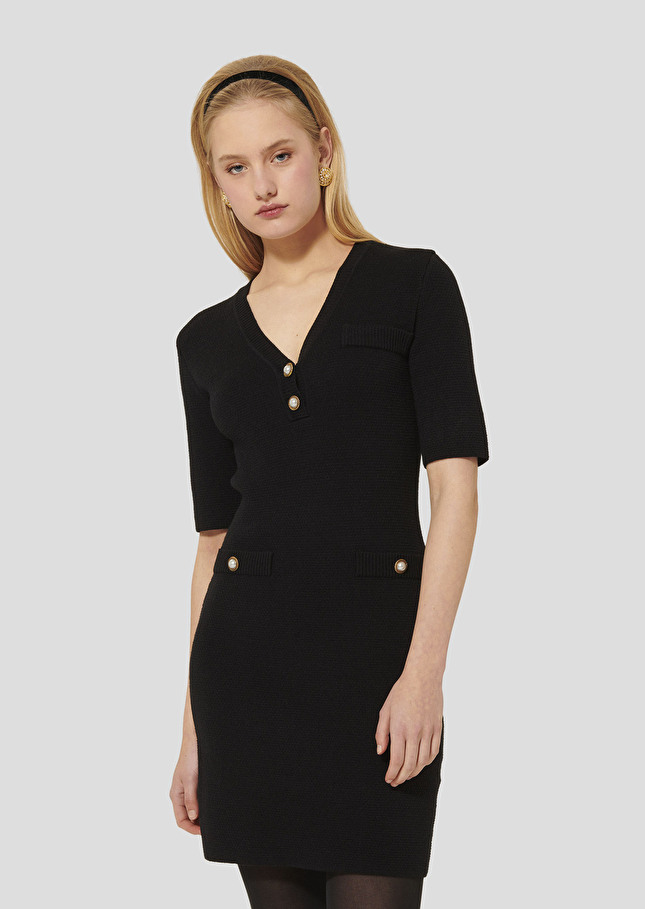 Ruthie black knitted dress Charcoal TARA JARMON