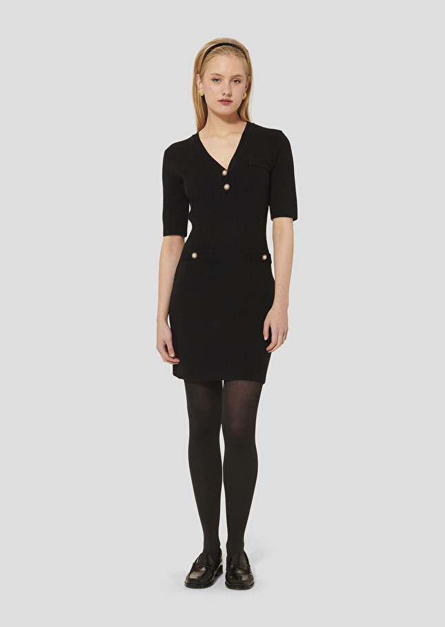 Ruthie black knitted dress Charcoal TARA JARMON