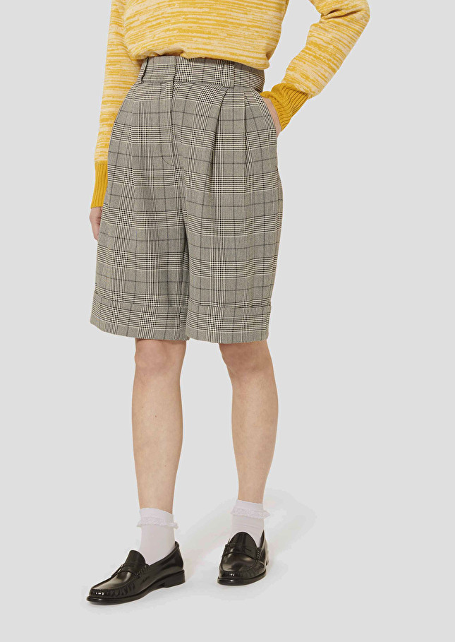 Swan grey glen plaid shorts Charcoal TARA JARMON