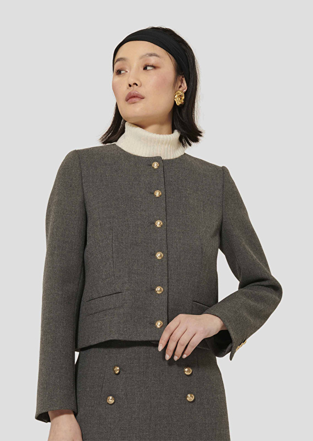 Vesna grey compact canvas jacket Grey TARA JARMON