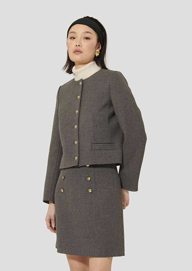 Vesna grey compact canvas jacket Grey TARA JARMON