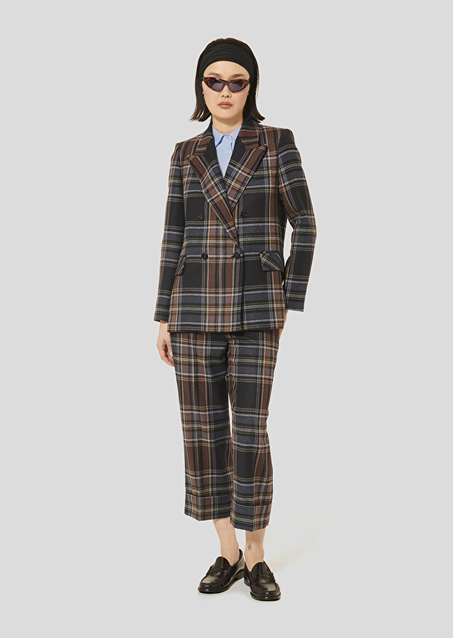 Valson midnight blue tartan vest