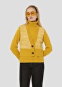 Gilles yellow cardigan in merino wool and alpaca Charcoal, Lemon yellow TARA JARMON
