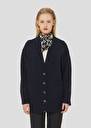 Ginger midnight blue merino and alpaca wool cardigan Gray grey, Night TARA JARMON