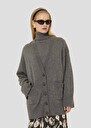 Ginger grey cardigan in merino wool and alpaca Gray grey TARA JARMON