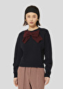 Phoebe midnight blue wool sweater Night, Off-white TARA JARMON