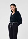 Paz midnight blue cashmere sweater Almond, Night TARA JARMON