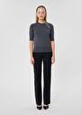 Pastelle grey wool sweater Black, Gray grey, Off-white TARA JARMON