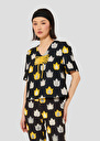 Thylane black with flames print top Charcoal TARA JARMON