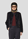 Venice midnight blue faux-fur jacket Night TARA JARMON