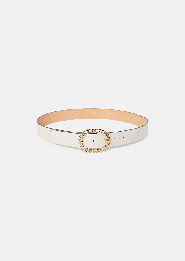 Gigi belt ecru leather Craie TARA JARMON