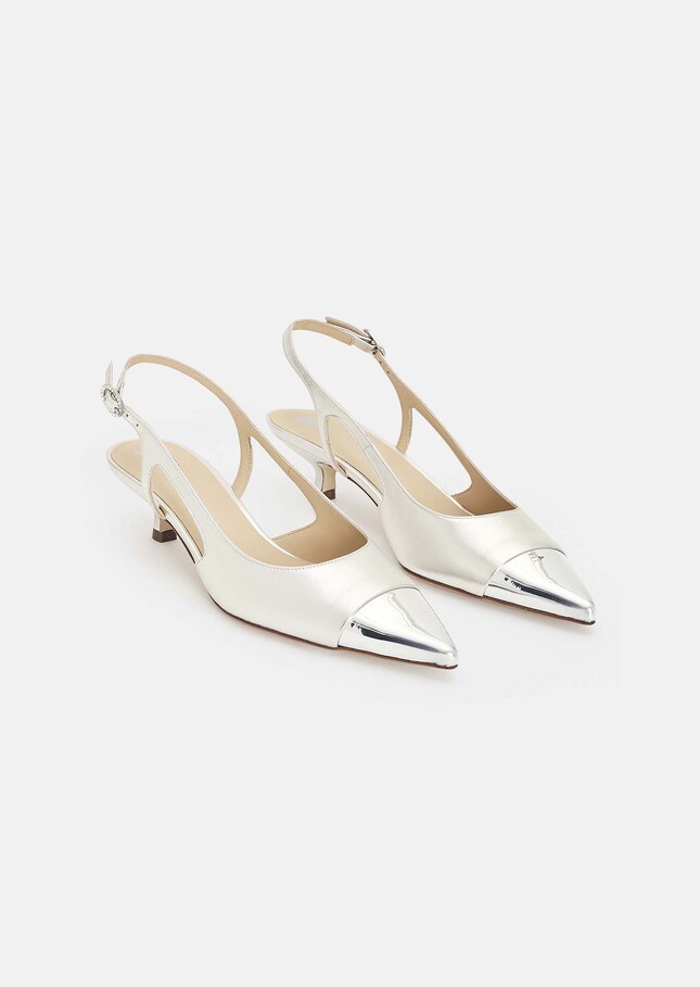 Kaia silver metallic leather loafers Argent TARA JARMON