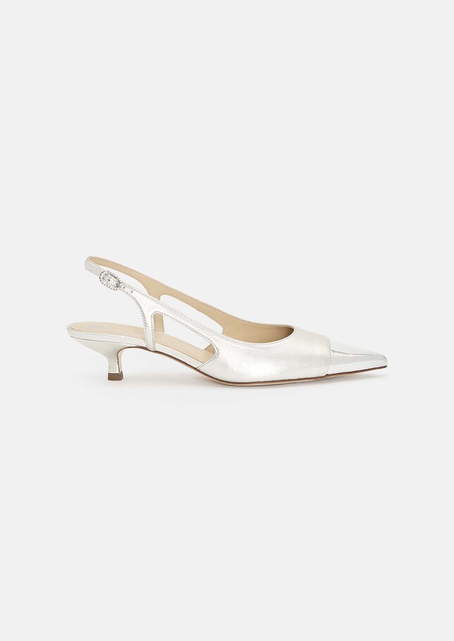 Kaia silver metallic leather loafers Argent TARA JARMON