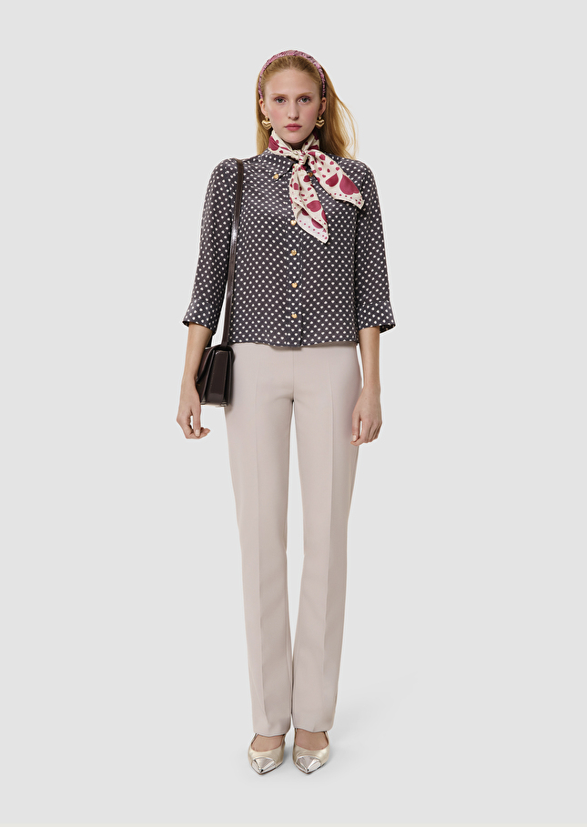 Charlot grey poplin shirt with white hearts Grey TARA JARMON