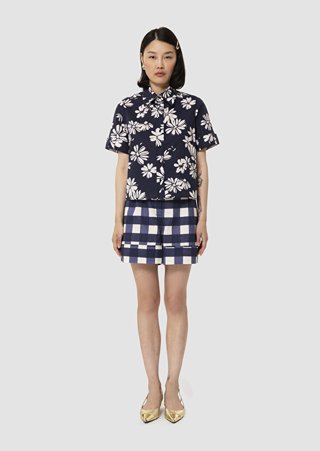 Charles midnight blue with a floral print