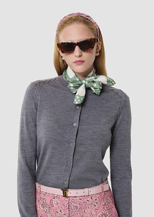 Ginno grey cardigan in merino wool Gray grey TARA JARMON