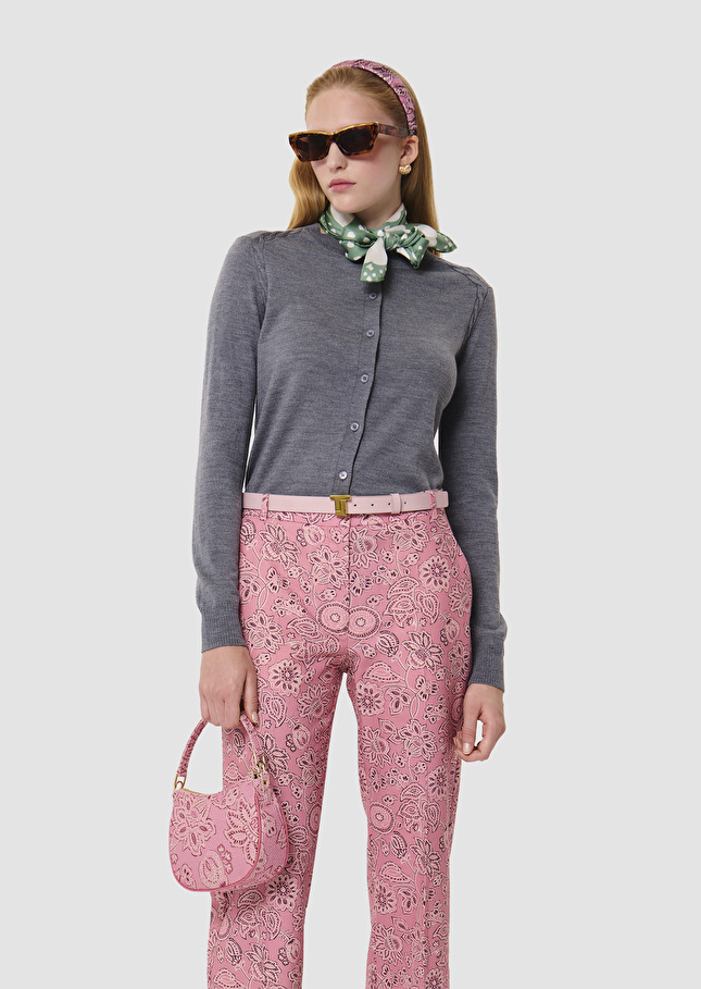 Ginno grey cardigan in merino wool Gray grey TARA JARMON