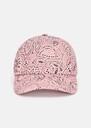 Carole pink bandana pattern cotton and linen cap Blush, Denim, Grey, Rosewood TARA JARMON