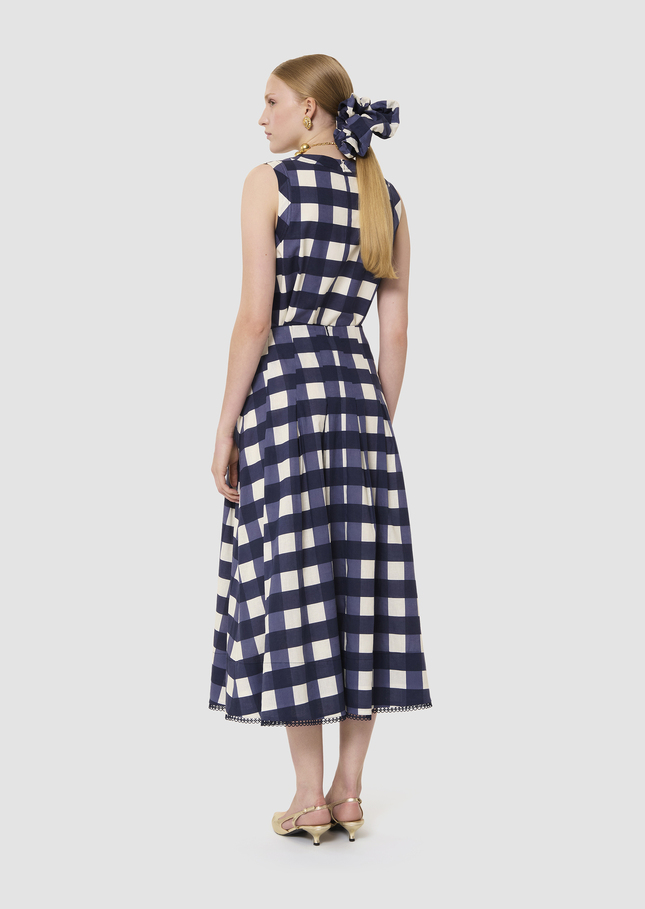 Javoue midnight blue gingham skirt Night TARA JARMON