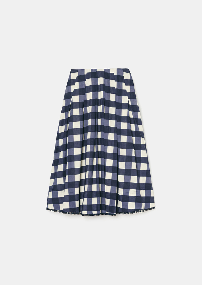 Javoue midnight blue gingham skirt Night TARA JARMON