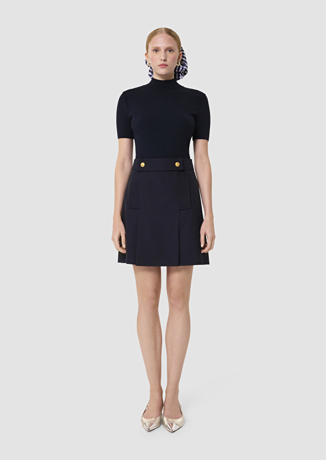 Jimmy midnight blue tailored wool skirt