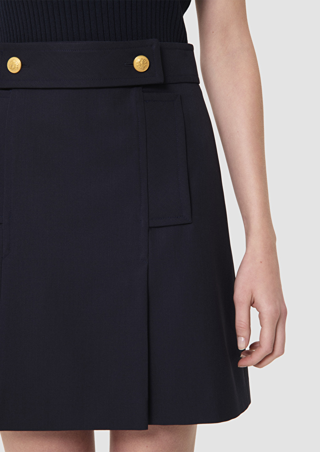 Jimmy midnight blue tailored wool skirt
