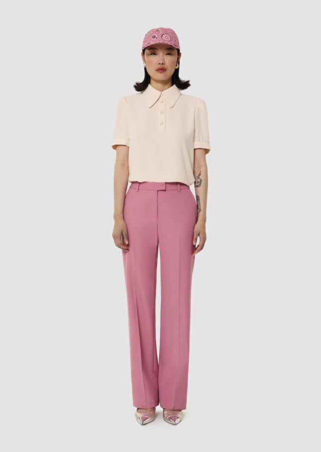 Poupee rose tailored wool pants Rosewood TARA JARMON