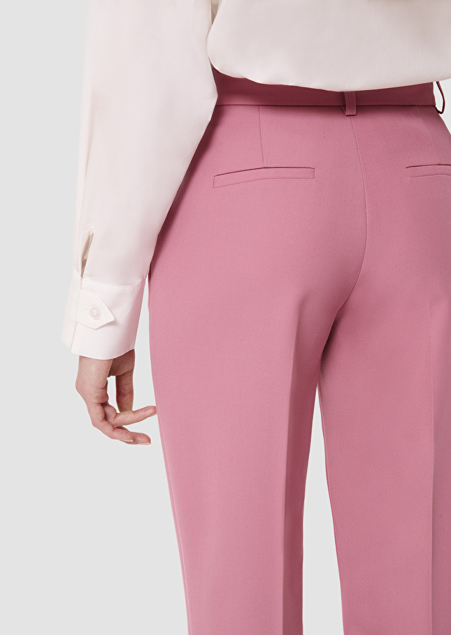 Philippa pink tailored wool pants Rosewood TARA JARMON