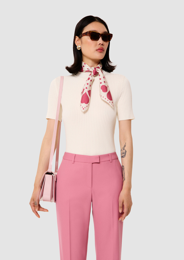 Perla ecru ribbed knit sweater Off-white TARA JARMON