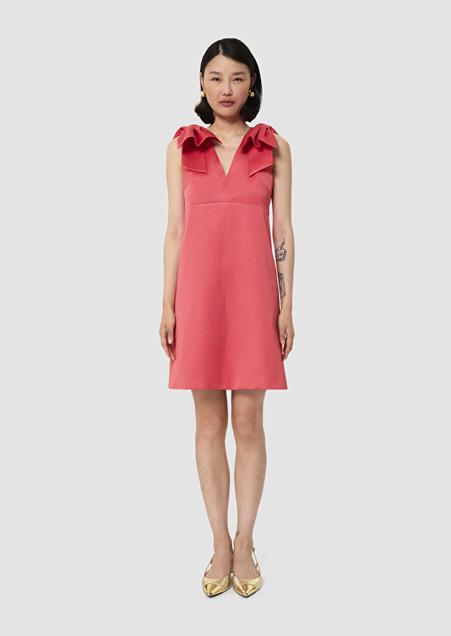 Remarquable red satin linen dress Poppy TARA JARMON
