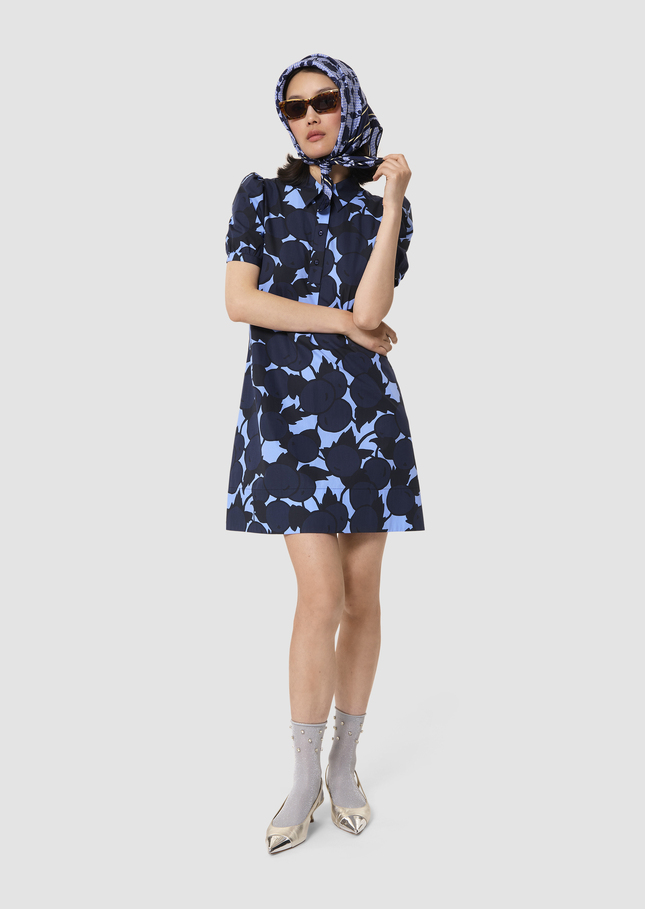 Romancine blue cherries print dress Horizon TARA JARMON