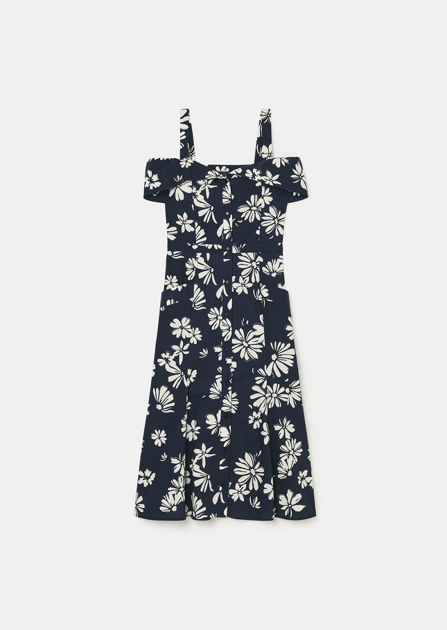 Raquelita midnight blue floral print dress Night TARA JARMON