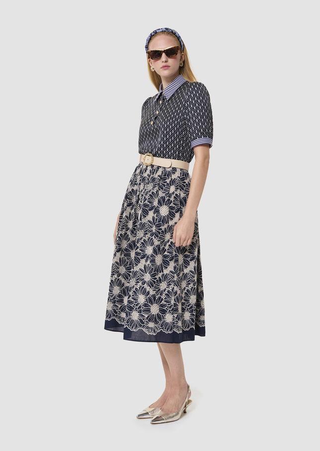 Tilly midnight blue floral print top Night TARA JARMON