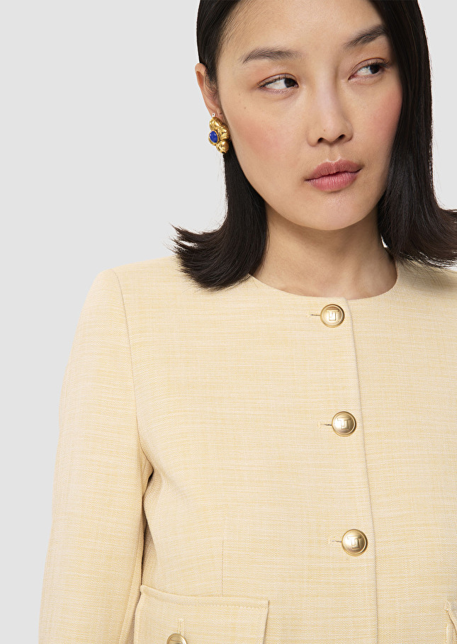 Vinny yellow flammed fabric jacket Vanilla TARA JARMON